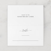 Modern Elegant Black en White Simple Wedding Plaatskaartje (Buitenkant ongevouwen)
