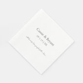 Modern Elegant Black en White Simple Wedding Servet (Hoek)