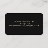 Modern Elegant Black, Faux Gold Floral Visitekaartje (Achterkant)