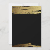 Modern Elegant Black & Faux Gold Foil Paint Stroke Kaart (Achterkant)