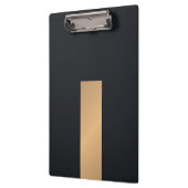 Modern Elegant Black Faux Gold Stripe Monogram Klembord (Links)