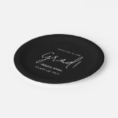 Modern Elegant Black Gefeliciteerd Afstuderen Papieren Bordje (Gekanteld)