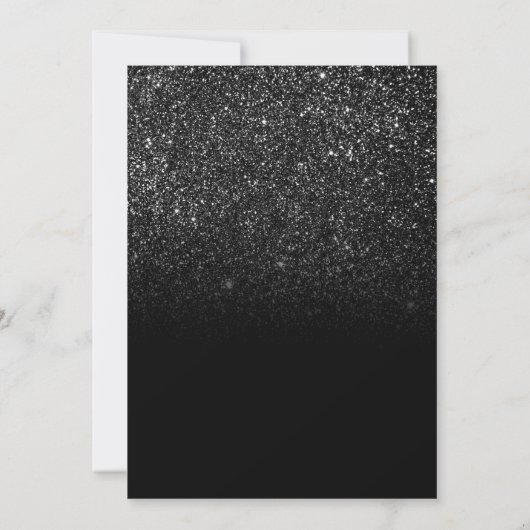 Modern Elegant Black Glitter 21st Birthday Kaart (Achterkant)