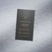 Modern Elegant Black Gold Catering Chef Visitekaartje Magneet (Voorbeeld)
