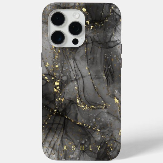 Modern Elegant Black Gold Marble Case-Mate iPhone Case (Achterkant)