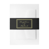 Modern Elegant Black & Gold Script Weddenschap Uitnodigingen Wikkel (Voorkant Voorbeeld)
