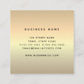 Modern Elegant Black Gold Vierkante Visitekaartje (Achterkant)