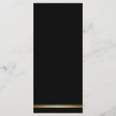 Modern Elegant Black Gold Wedding Menu (Achterkant)