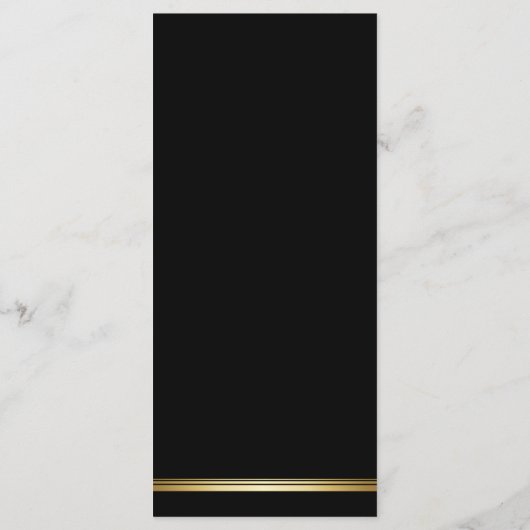 Modern Elegant Black Gold Wedding Menu (Achterkant)