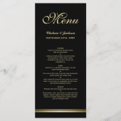 Modern Elegant Black Gold Wedding Menu (Voorkant)