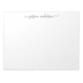 Modern Elegant Black Grey Feminine Girly Script Notitieblok (Voorkant)