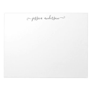 Modern Elegant Black Grey Feminine Girly Script Notitieblok