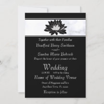 Modern Elegant, Black Grey Floral Waterlily