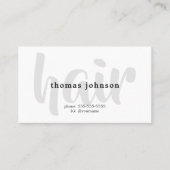 Modern Elegant Black Grey White Hair Stylist Visitekaartje (Voorkant)