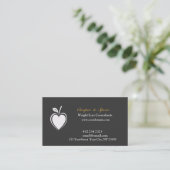 Modern Elegant Black Healthy Heart Professional Visitekaartje (Staand voorkant)