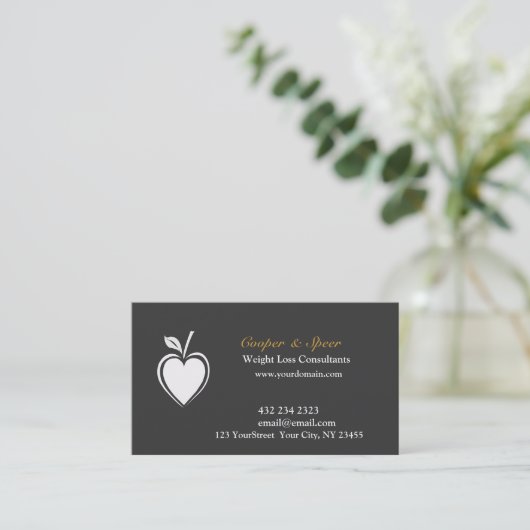 Modern Elegant Black Healthy Heart Professional Visitekaartje (Staand voorkant)