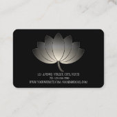 Modern Elegant Black Lotus Visitekaartje (Achterkant)