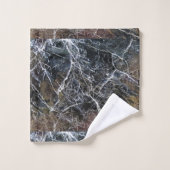 Modern Elegant Black Marble Gemstone Pattern Bad Handdoek (Wasdoekje)