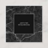 Modern elegant black marble professional vierkante visitekaartje (Voorkant)