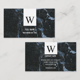 Modern Elegant Black Marble Professional Visitekaartje