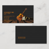 Modern Elegant Black Music Guitar Visitekaartje (Voorkant / Achterkant)