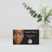 Modern Elegant Black Pink Makeup Artist  Visitekaartje (Staand voorkant)