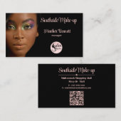 Modern Elegant Black Pink Makeup Artist  Visitekaartje (Voorkant / Achterkant)