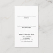 Modern Elegant Black Red Bold Beauty Salon Aanbevelingskaartje (Achterkant)