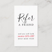 Modern Elegant Black Red Bold Beauty Salon Aanbevelingskaartje (Voorkant)