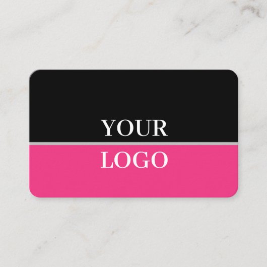 Modern Elegant Black Roze Visitekaartje (Voorkant)