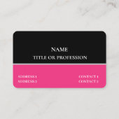 Modern Elegant Black Roze Visitekaartje (Achterkant)