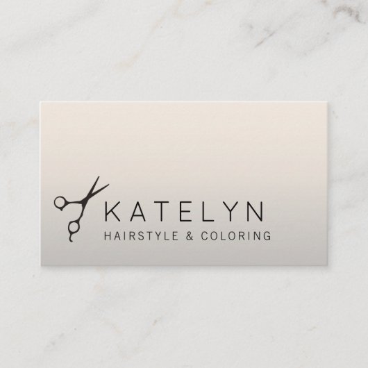 Modern Elegant Black Scissors Hair Stylist Visitekaartje (Voorkant)