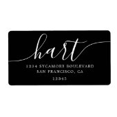 Modern Elegant Black Script Family Retouradres Etiket (Voorkant)