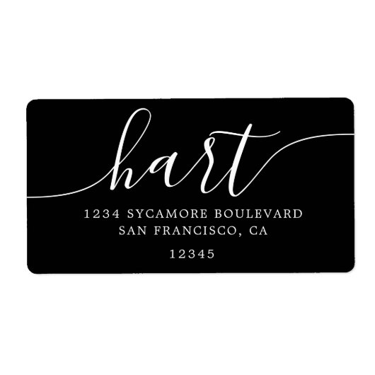 Modern Elegant Black Script Family Retouradres Etiket (Voorkant)