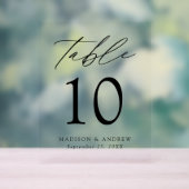 Modern Elegant Black Script Weddenlijstnummer Acryl Bord (Neutraal)