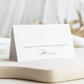 Modern Elegant Black Script Wedding Plaatskaartje
