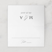 Modern Elegant Black Script Wedding Plaatskaartje (Buitenkant ongevouwen)