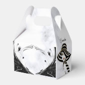Modern Elegant Black Silhouette op White Marble Bedankdoosjes (Achterkant)