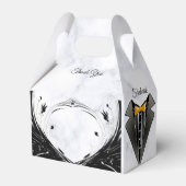 Modern Elegant Black Silhouette op White Marble Bedankdoosjes (Voorkant Zijde)