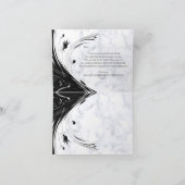 Modern Elegant Black Silhouette op White Marble Bedankkaart (Binnen)