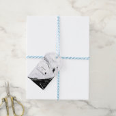 Modern Elegant Black Silhouette op White Marble Cadeaulabel (Met Touw)