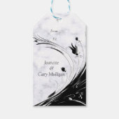 Modern Elegant Black Silhouette op White Marble Cadeaulabel (Voorkant)