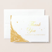 Modern Elegant Black Silhouette op White Marble Folie Kaarten (Voorkant met envelop)