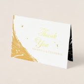 Modern Elegant Black Silhouette op White Marble Folie Kaarten (Voorkant)