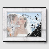 Modern Elegant Black Silhouette op White Marble Gastenboek (Achterkant)