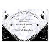 Modern Elegant Black Silhouette op White Marble Kaart (Achterkant)