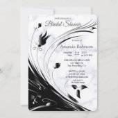 Modern Elegant Black Silhouette op White Marble Kaart (Voorkant)