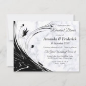 Modern Elegant Black Silhouette op White Marble Kaart (Voorkant)