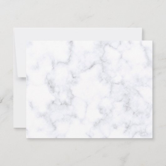 Modern Elegant Black Silhouette op White Marble Kaart (Achterkant)