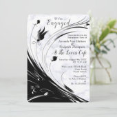 Modern Elegant Black Silhouette op White Marble Kaart (Staand voorkant)